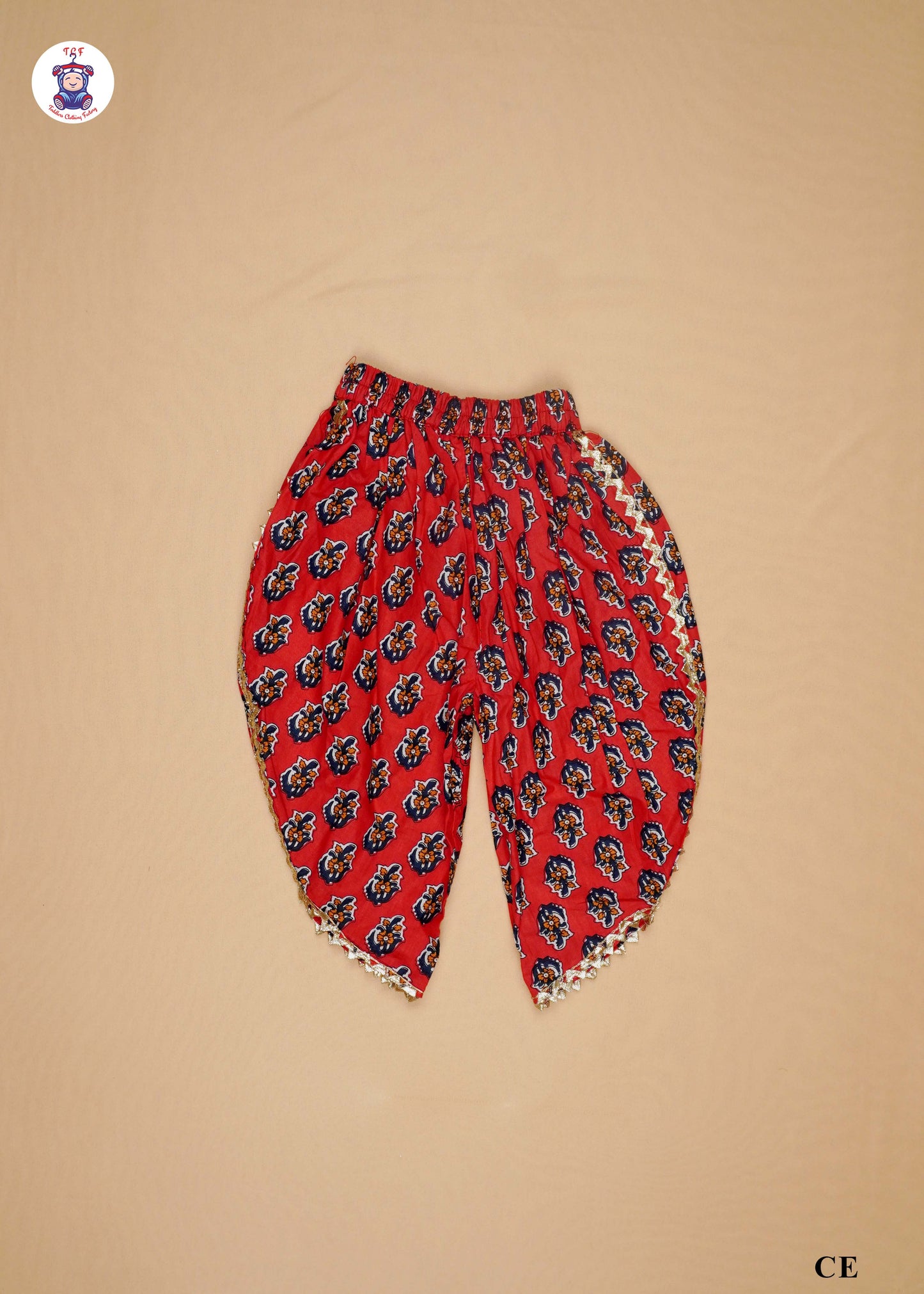 Cherry Pink & Red - Printed Kurti Dhoti Set