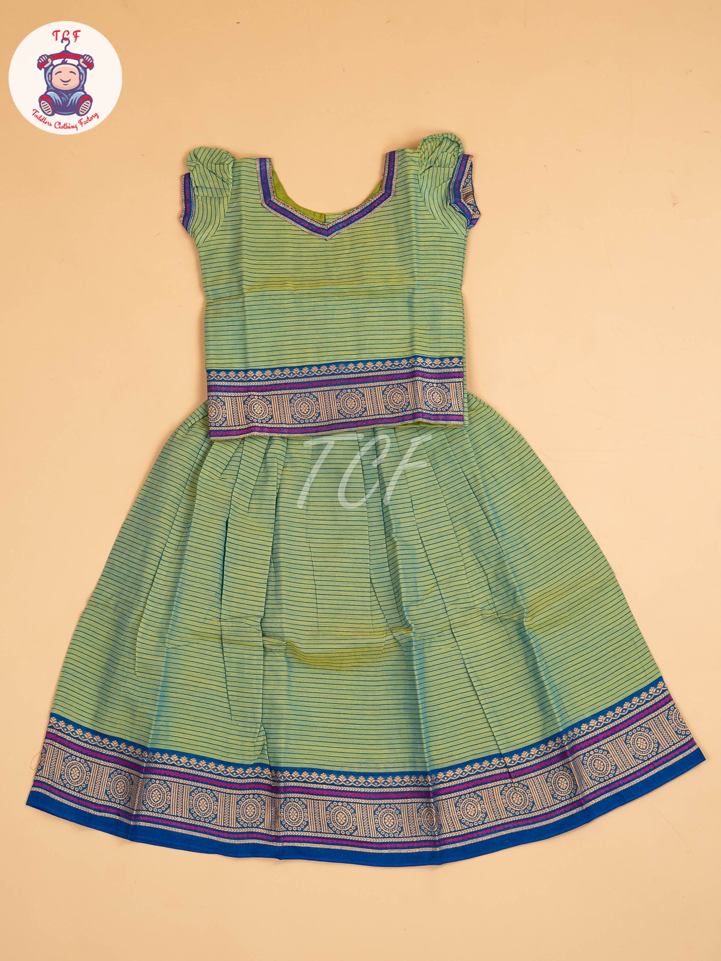 Green & Blue - Chettinad Cotton Pavadai Sattai
