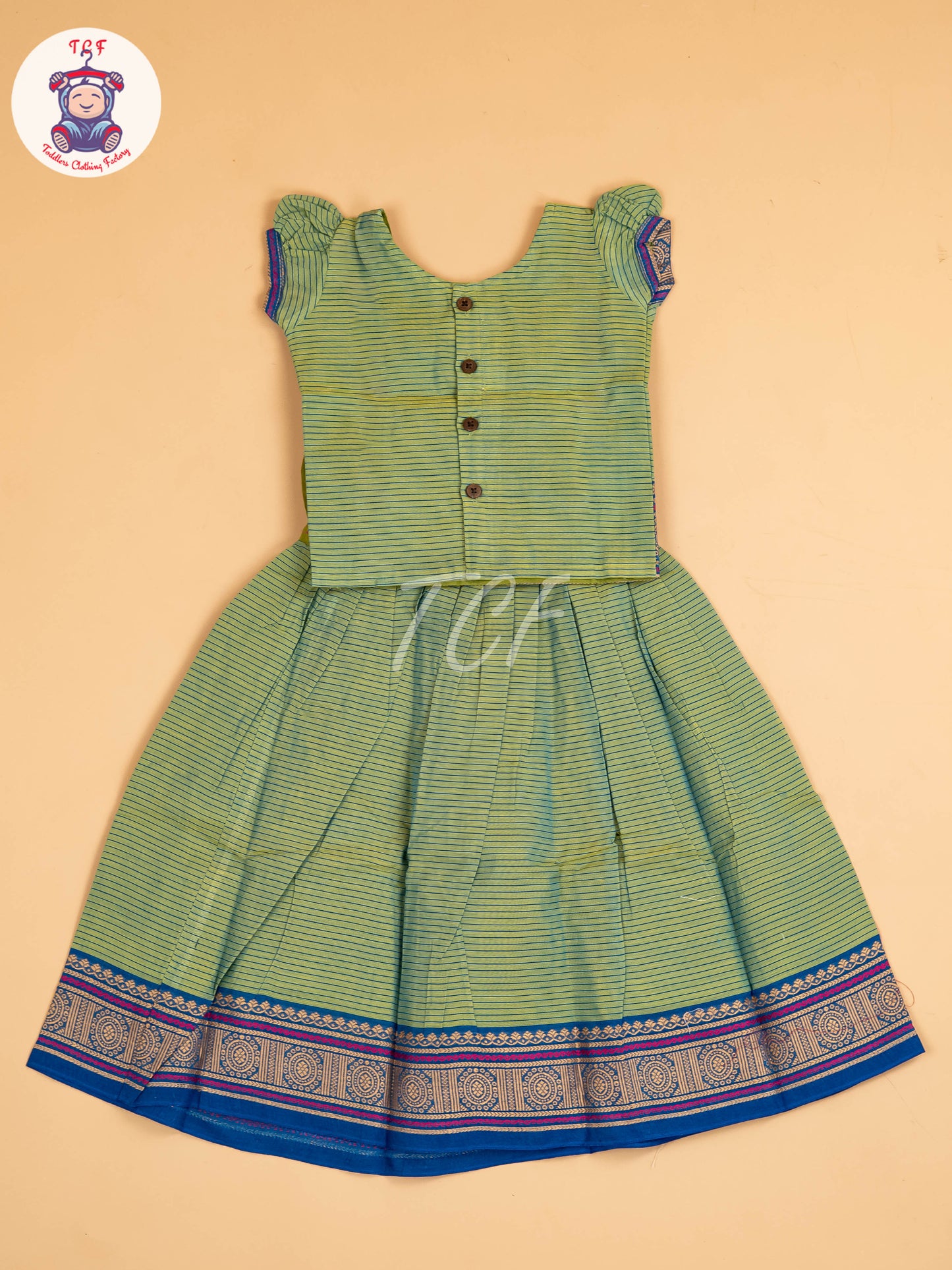 Green & Blue - Chettinad Cotton Pavadai Sattai