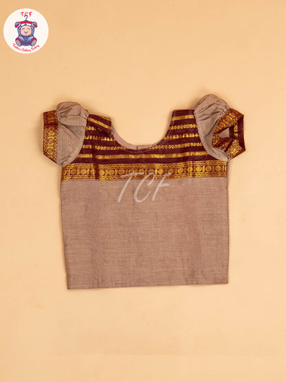 Grey & Maroon - Chettinad Cotton Pavadai Sattai