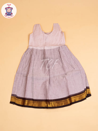 Grey & Black - Chettinad Cotton Pavadai Sattai