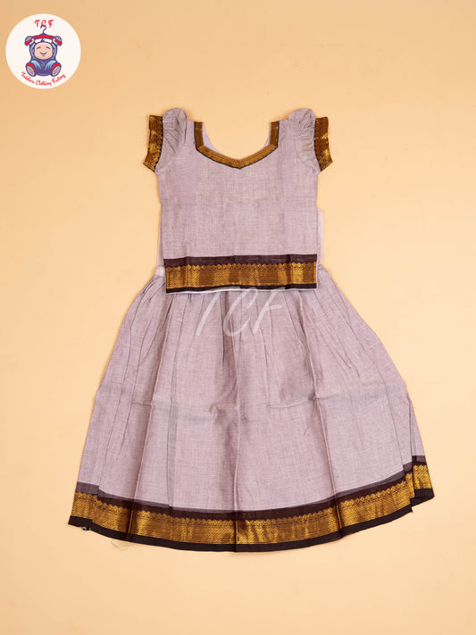 Grey & Black - Chettinad Cotton Pavadai Sattai