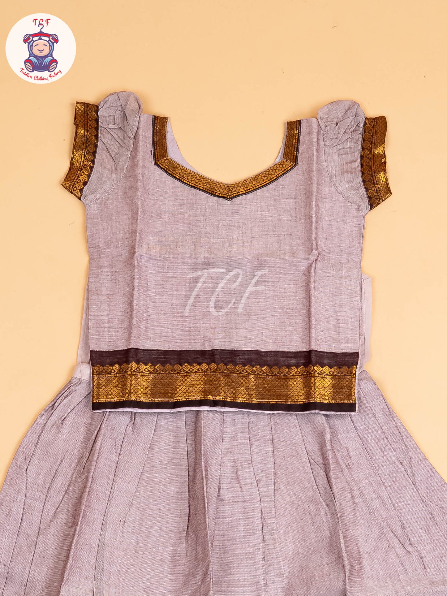 Grey & Black - Chettinad Cotton Pavadai Sattai