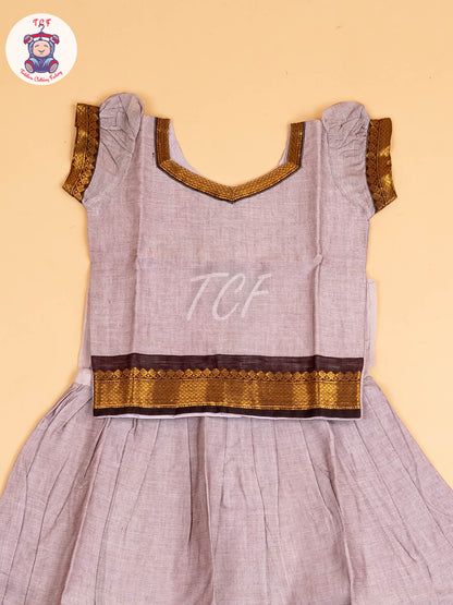 Grey & Black - Chettinad Cotton Pavadai Sattai