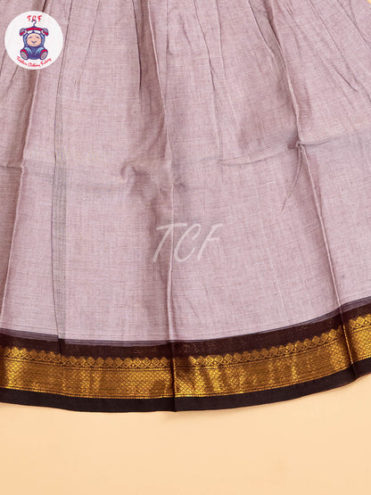 Grey & Black - Chettinad Cotton Pavadai Sattai