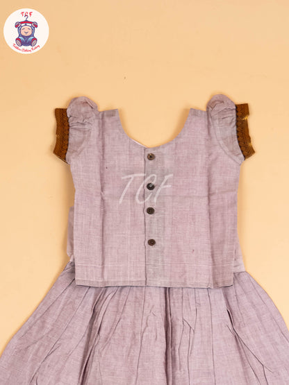 Grey & Black - Chettinad Cotton Pavadai Sattai