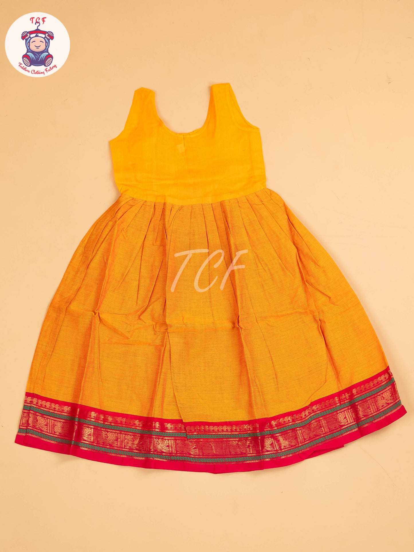 Orange & Pink - Chettinad Cotton Pavadai Sattai