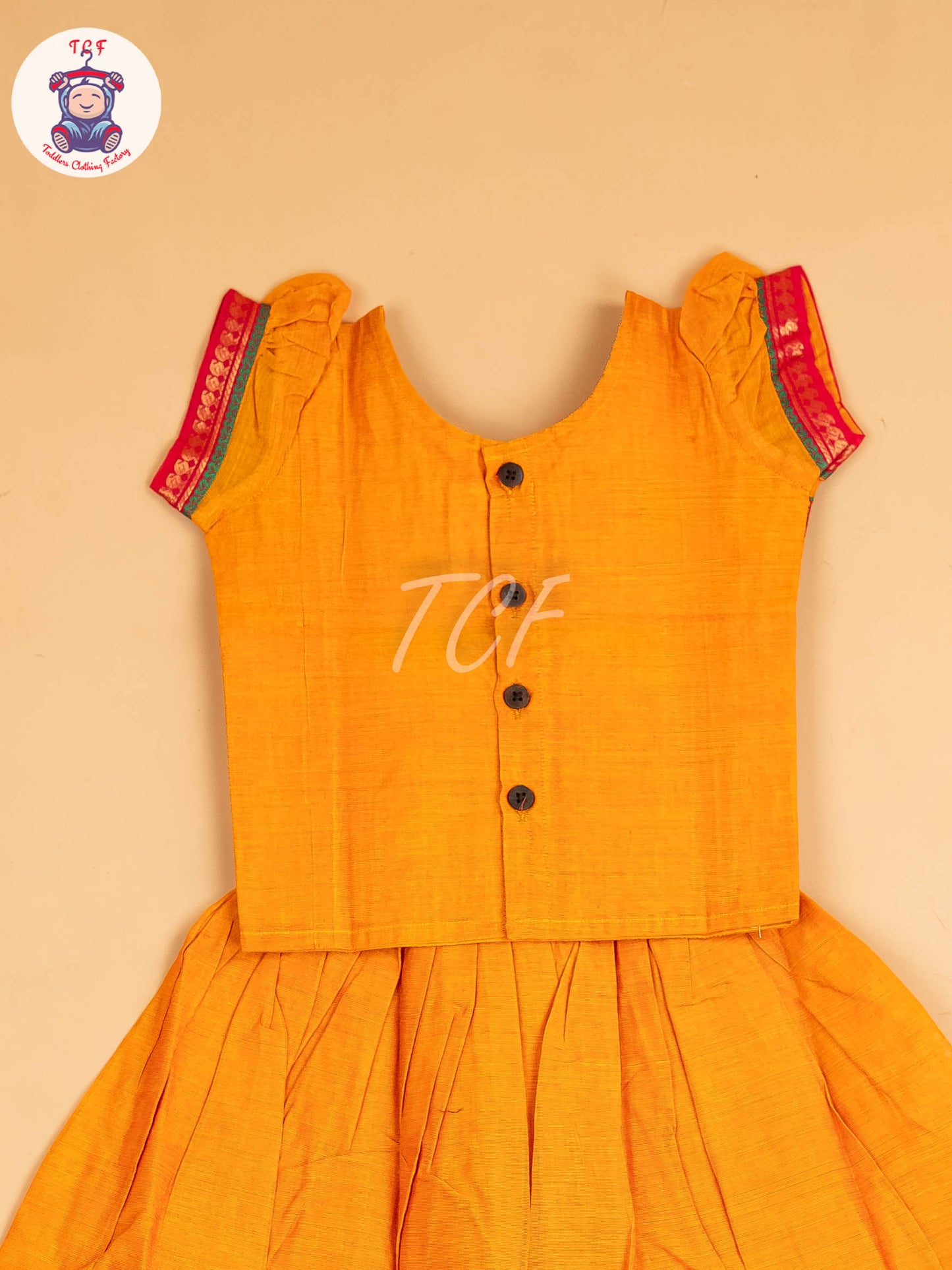 Orange & Pink - Chettinad Cotton Pavadai Sattai