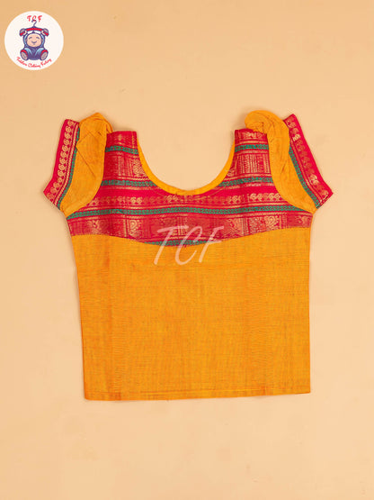 Orange & Pink - Chettinad Cotton Pavadai Sattai