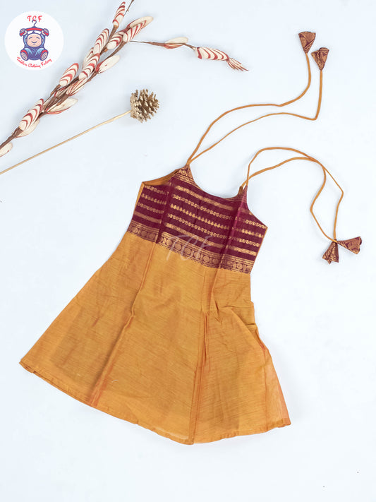 Mustard & Violet - Girls Chettinad Cotton Knot Frock