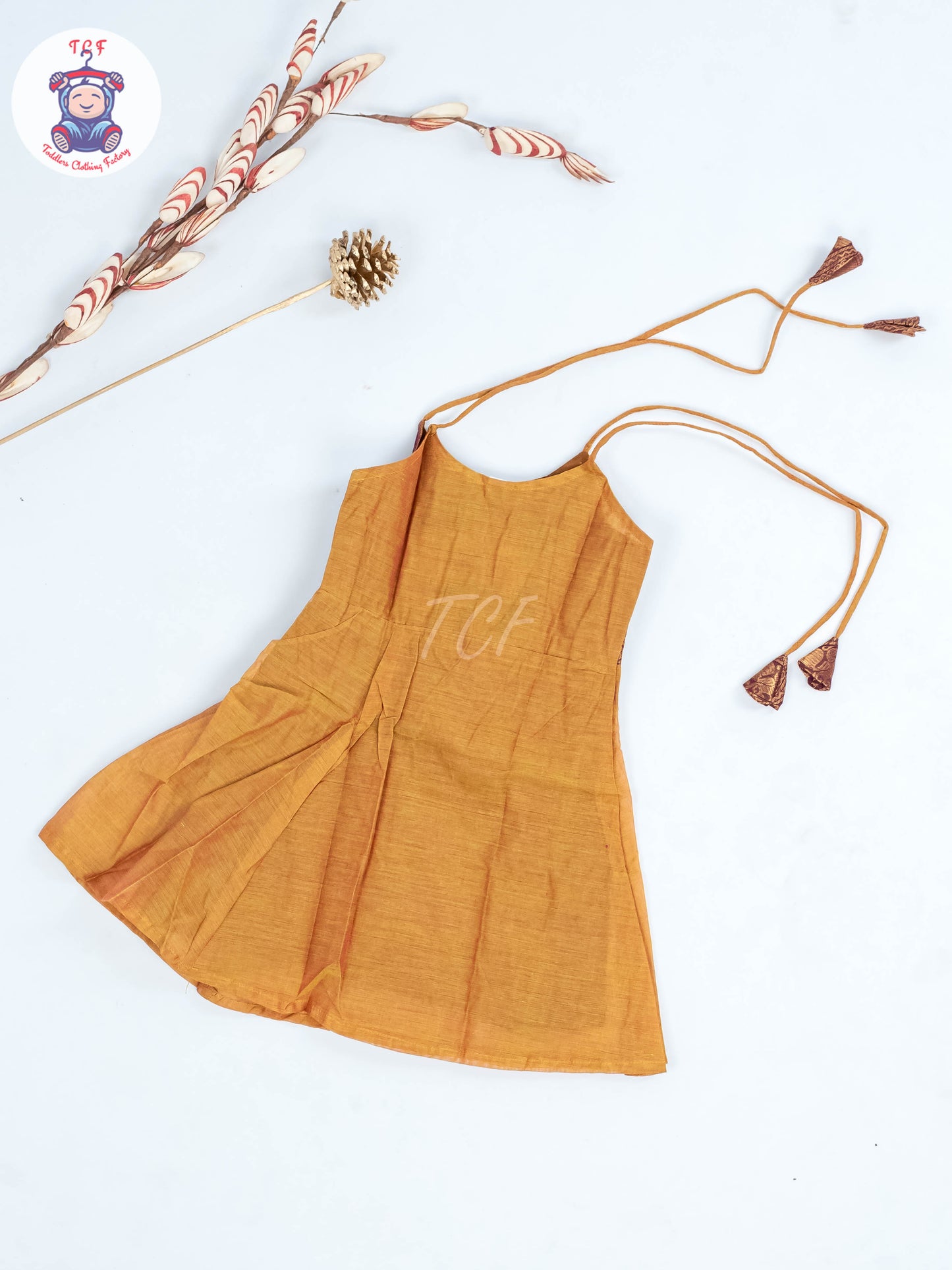 Mustard & Violet - Girls Chettinad Cotton Knot Frock