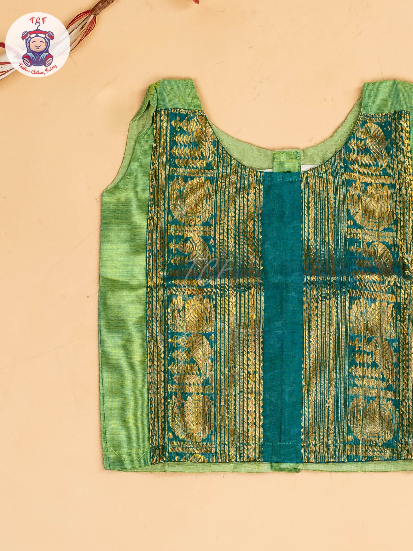 Green & Sky Blue - Chettinad Cotton Pavadai Sattai
