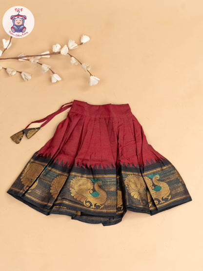 Maroon & Black - Chettinad Cotton Pavadai Sattai