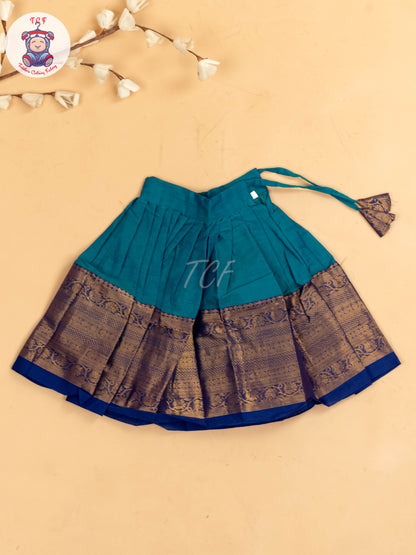 Sky Blue & Navy Blue - Chettinad Cotton Pavadai Sattai