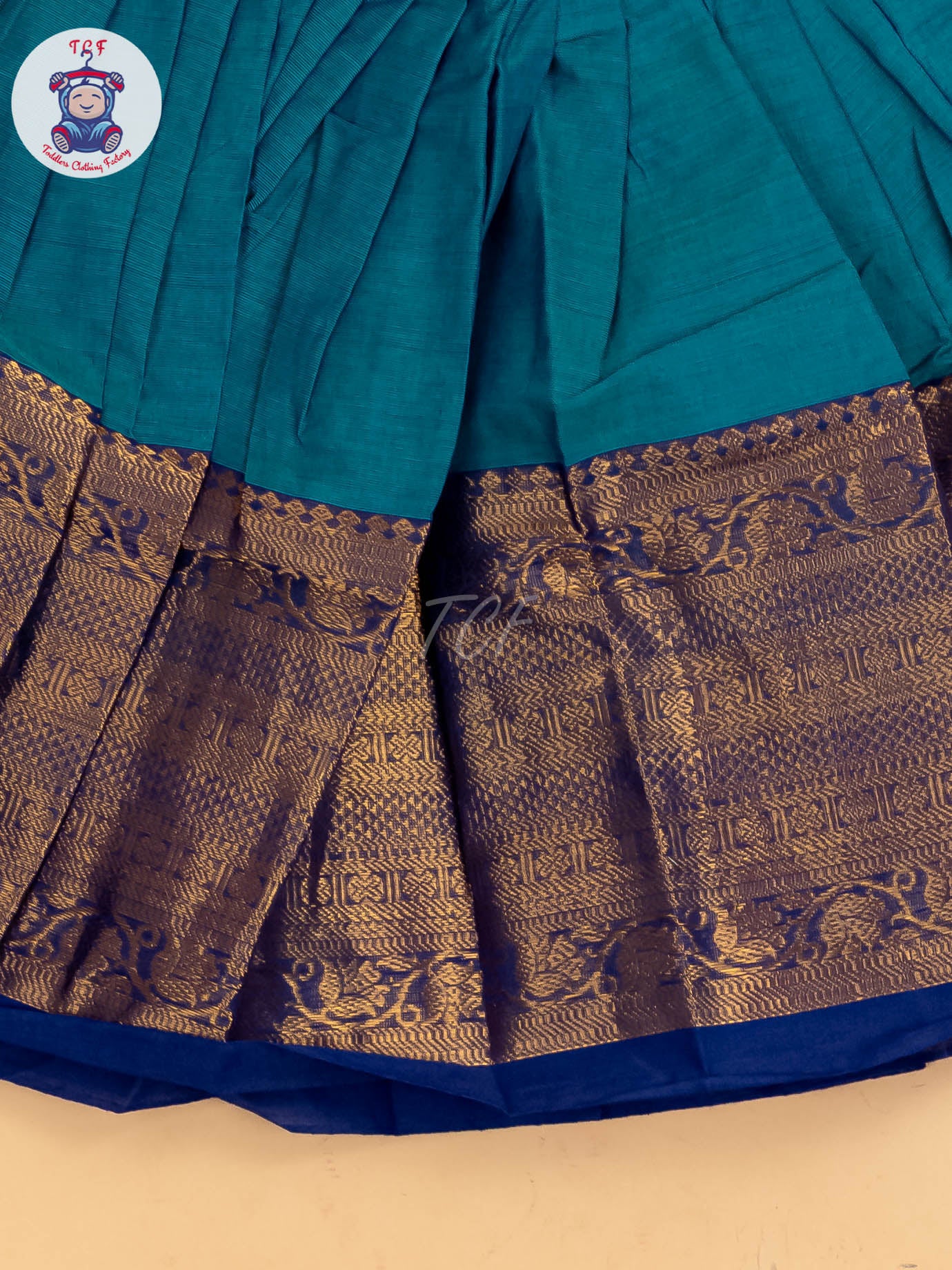 Sky Blue & Navy Blue - Chettinad Cotton Pavadai Sattai