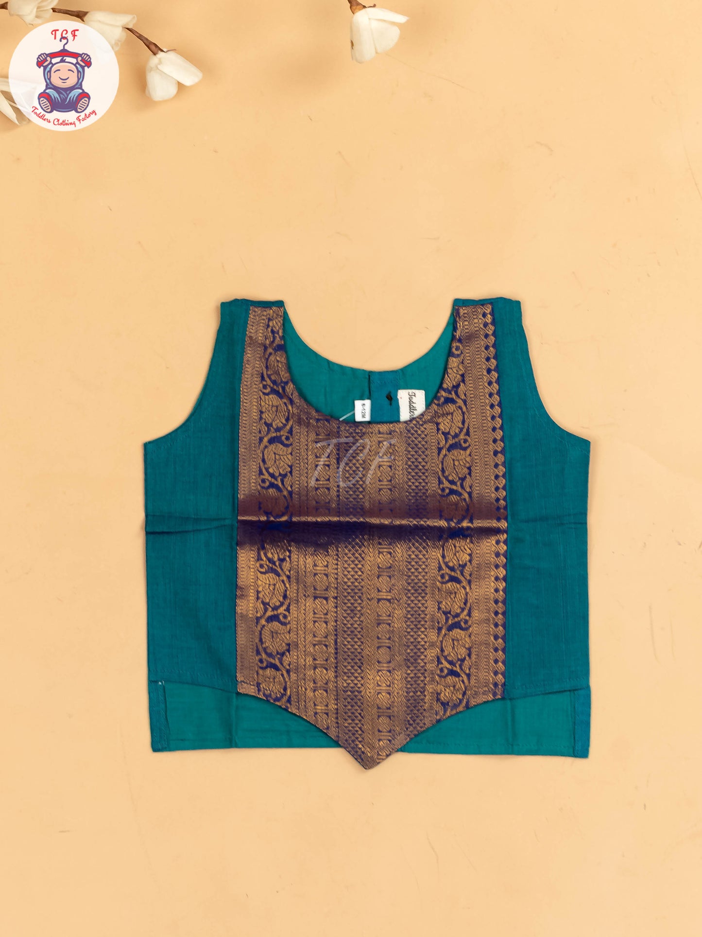 Sky Blue & Navy Blue - Chettinad Cotton Pavadai Sattai