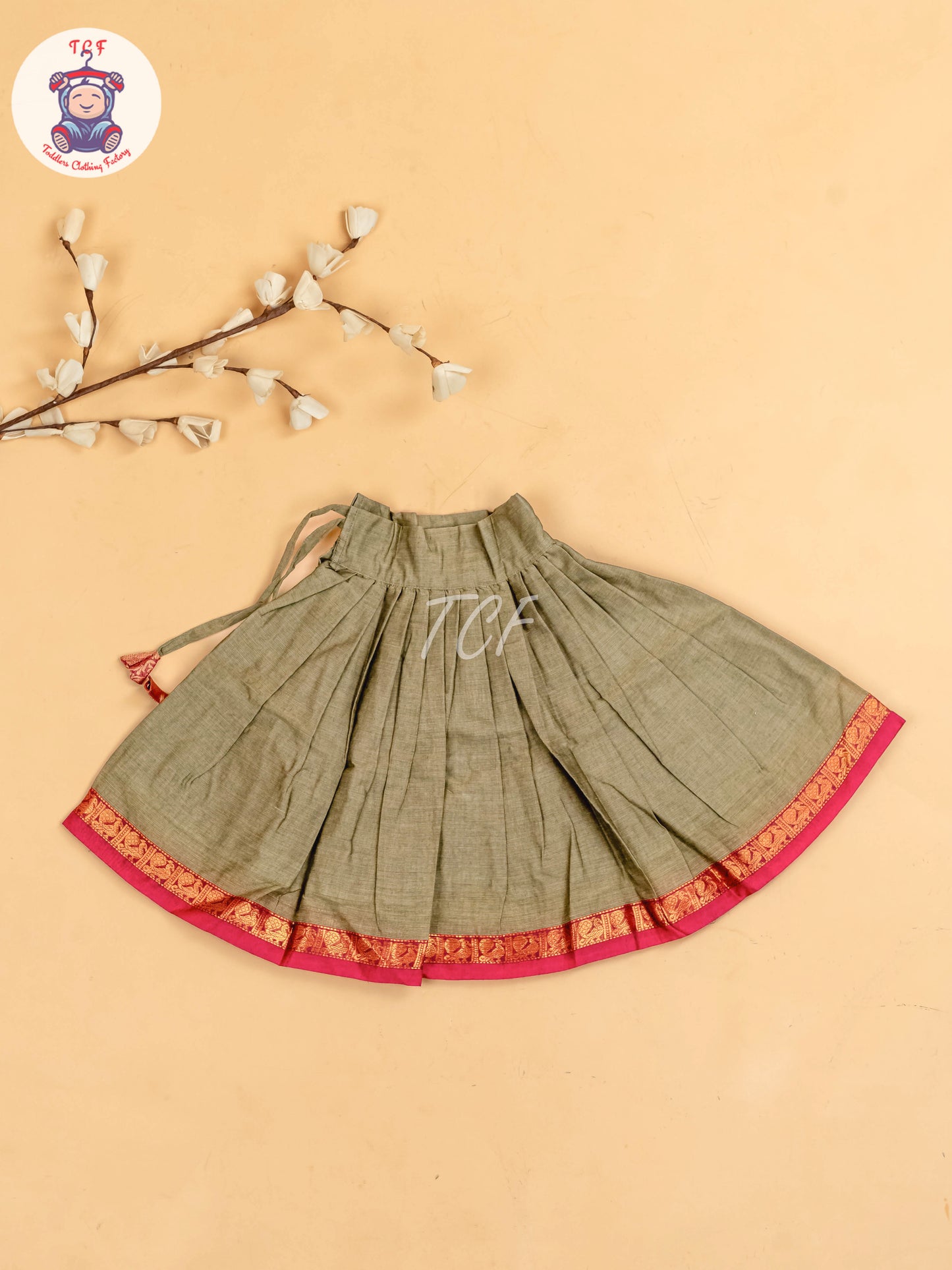 Brown & Maroon - Chettinad Cotton Pavadai Sattai