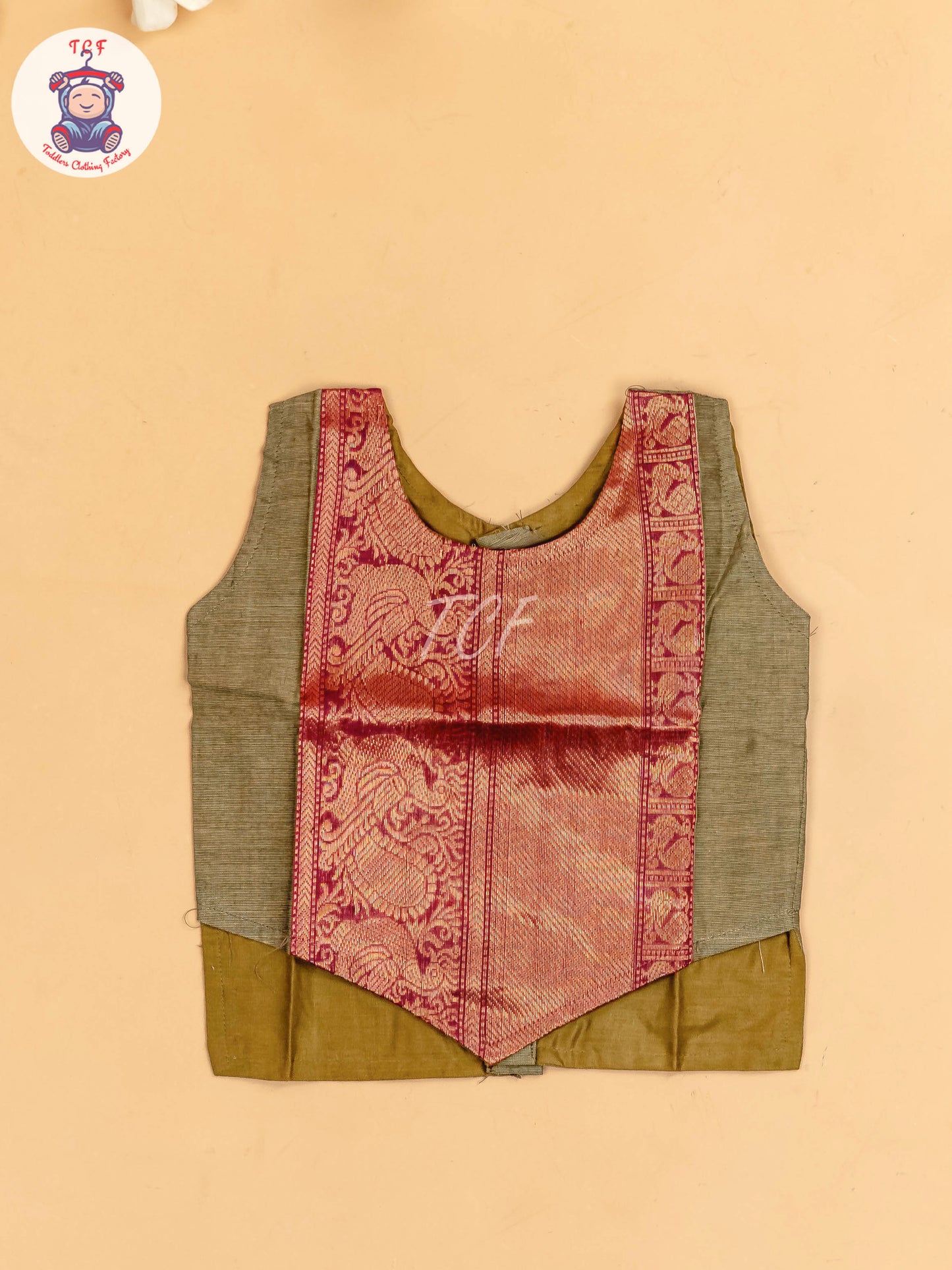 Brown & Maroon - Chettinad Cotton Pavadai Sattai