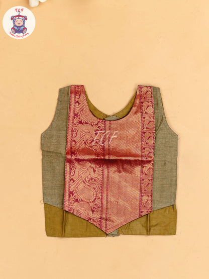 Brown & Maroon - Chettinad Cotton Pavadai Sattai