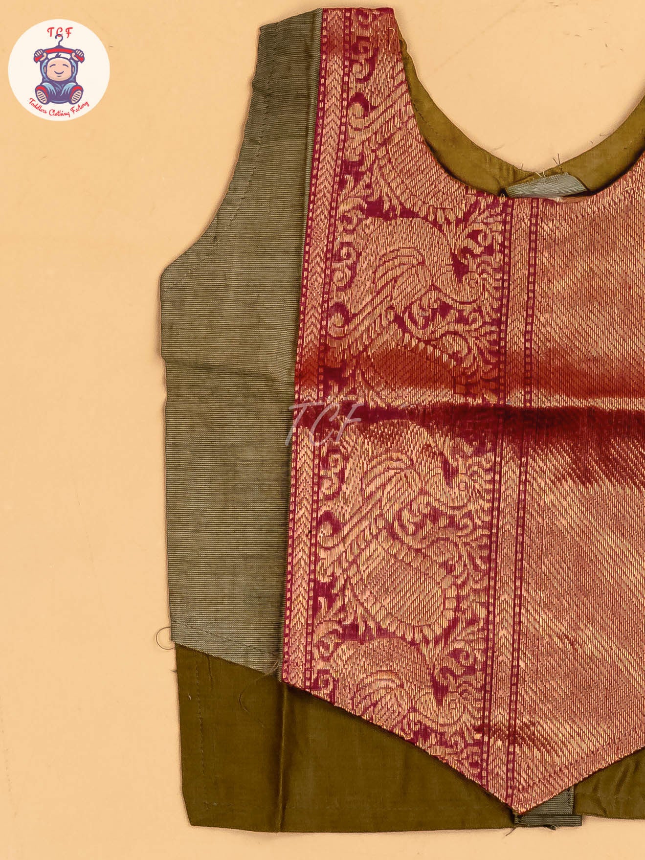Brown & Maroon - Chettinad Cotton Pavadai Sattai