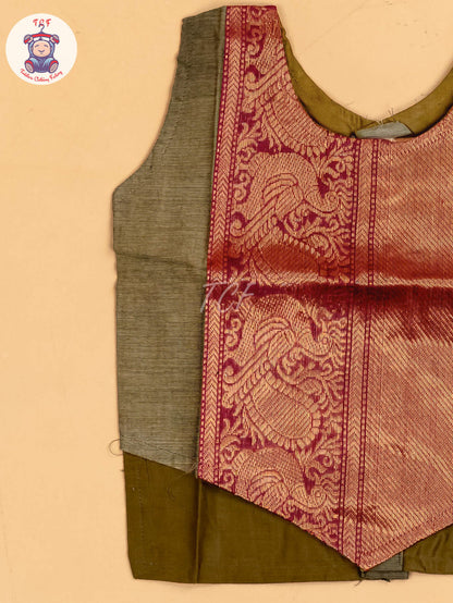 Brown & Maroon - Chettinad Cotton Pavadai Sattai