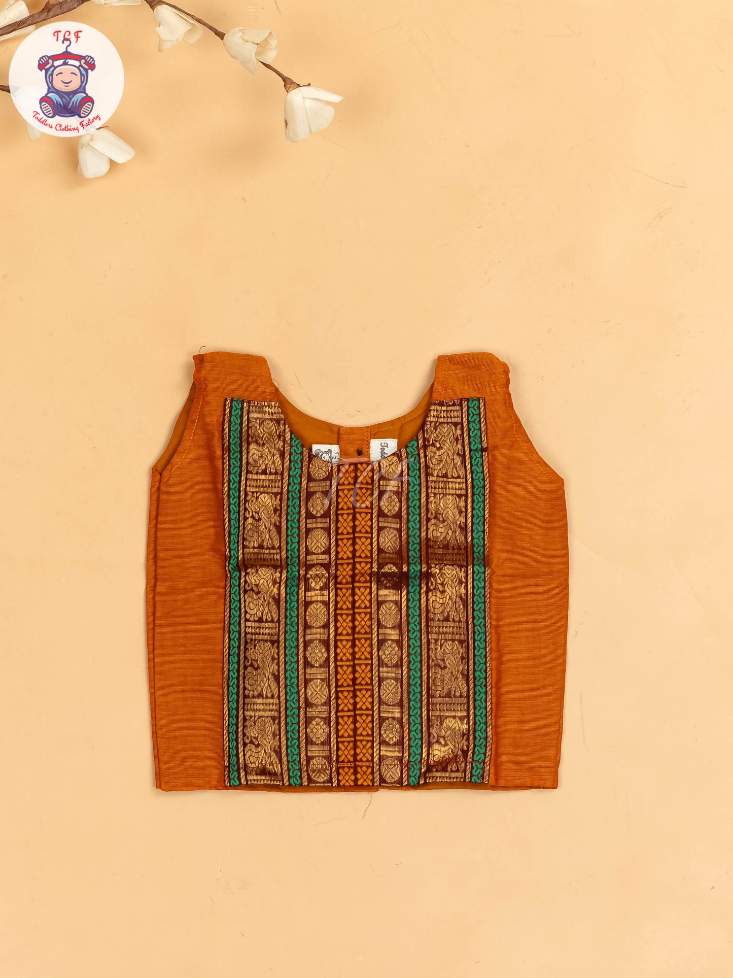Rust Orange &Maroon - Chettinad Cotton Pavadai Sattai