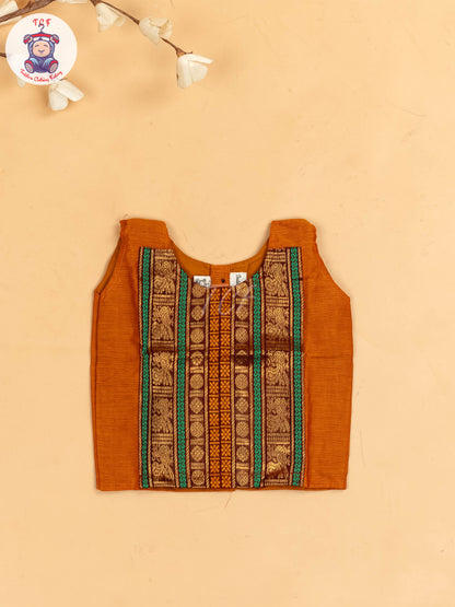 Rust Orange &Maroon - Chettinad Cotton Pavadai Sattai