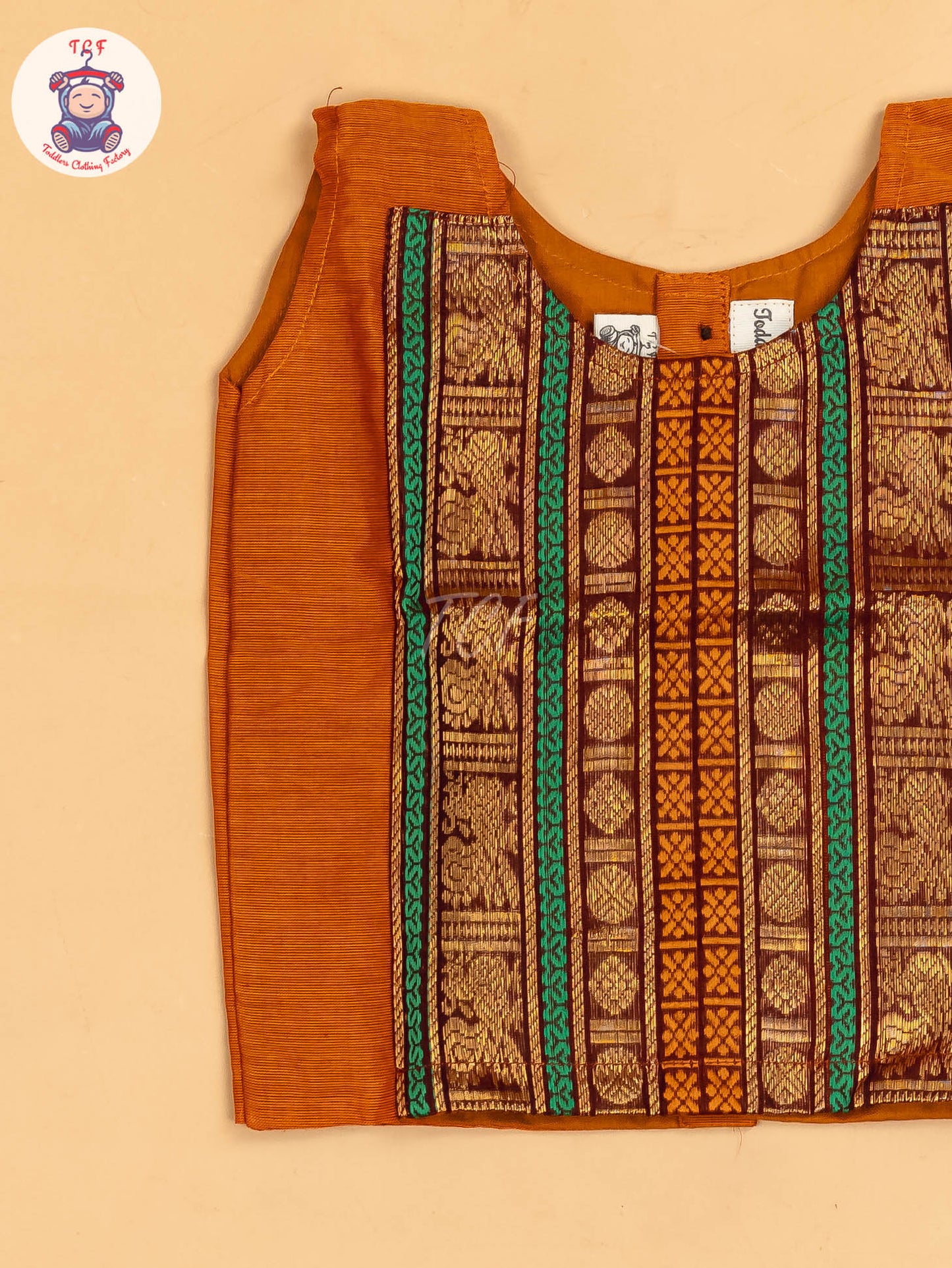 Rust Orange &Maroon - Chettinad Cotton Pavadai Sattai