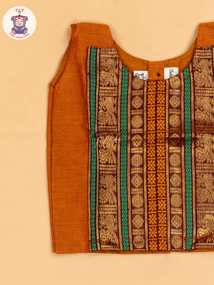 Rust Orange &Maroon - Chettinad Cotton Pavadai Sattai