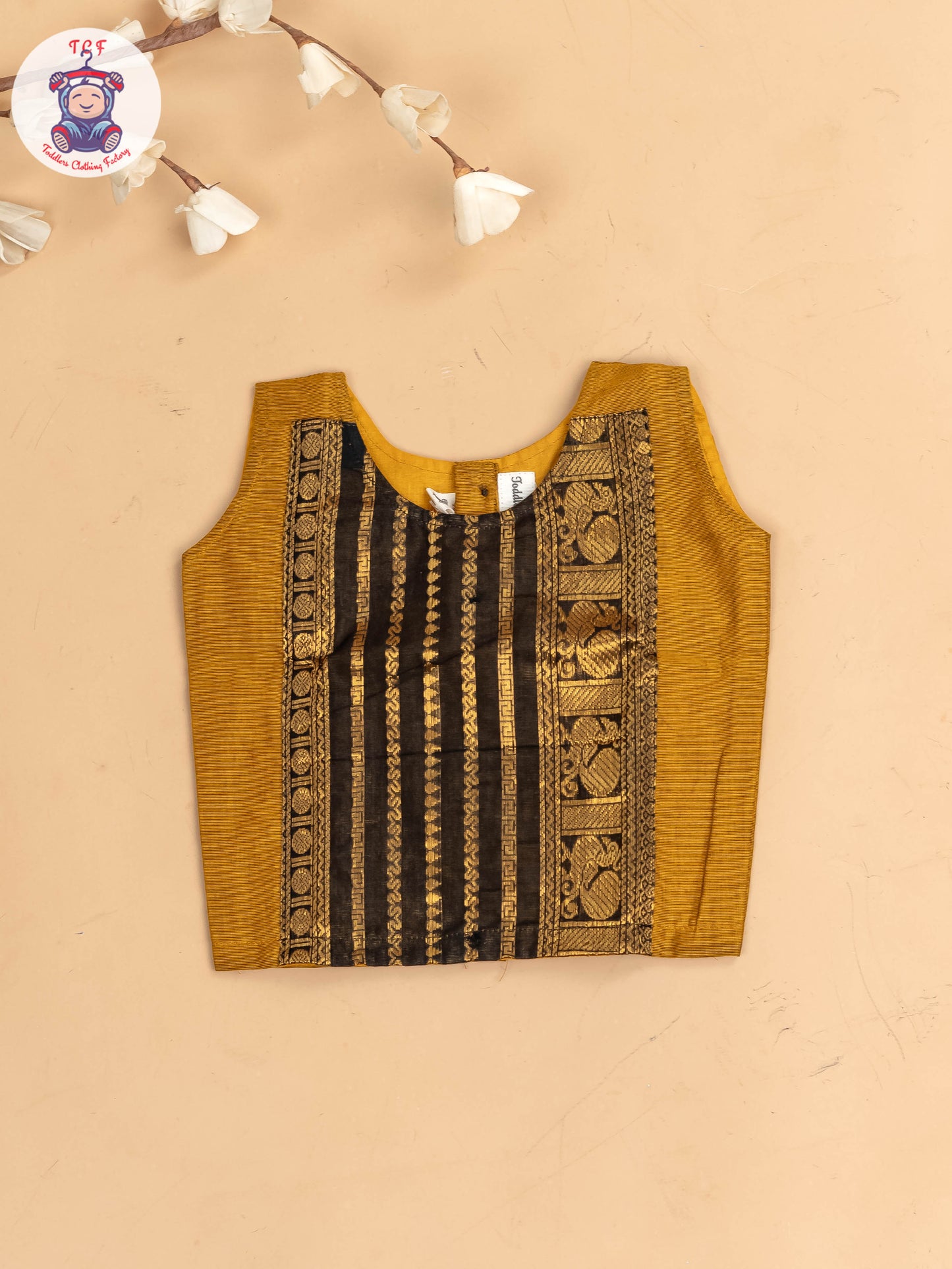 Mustard & Black - Chettinad Cotton Pavadai Sattai