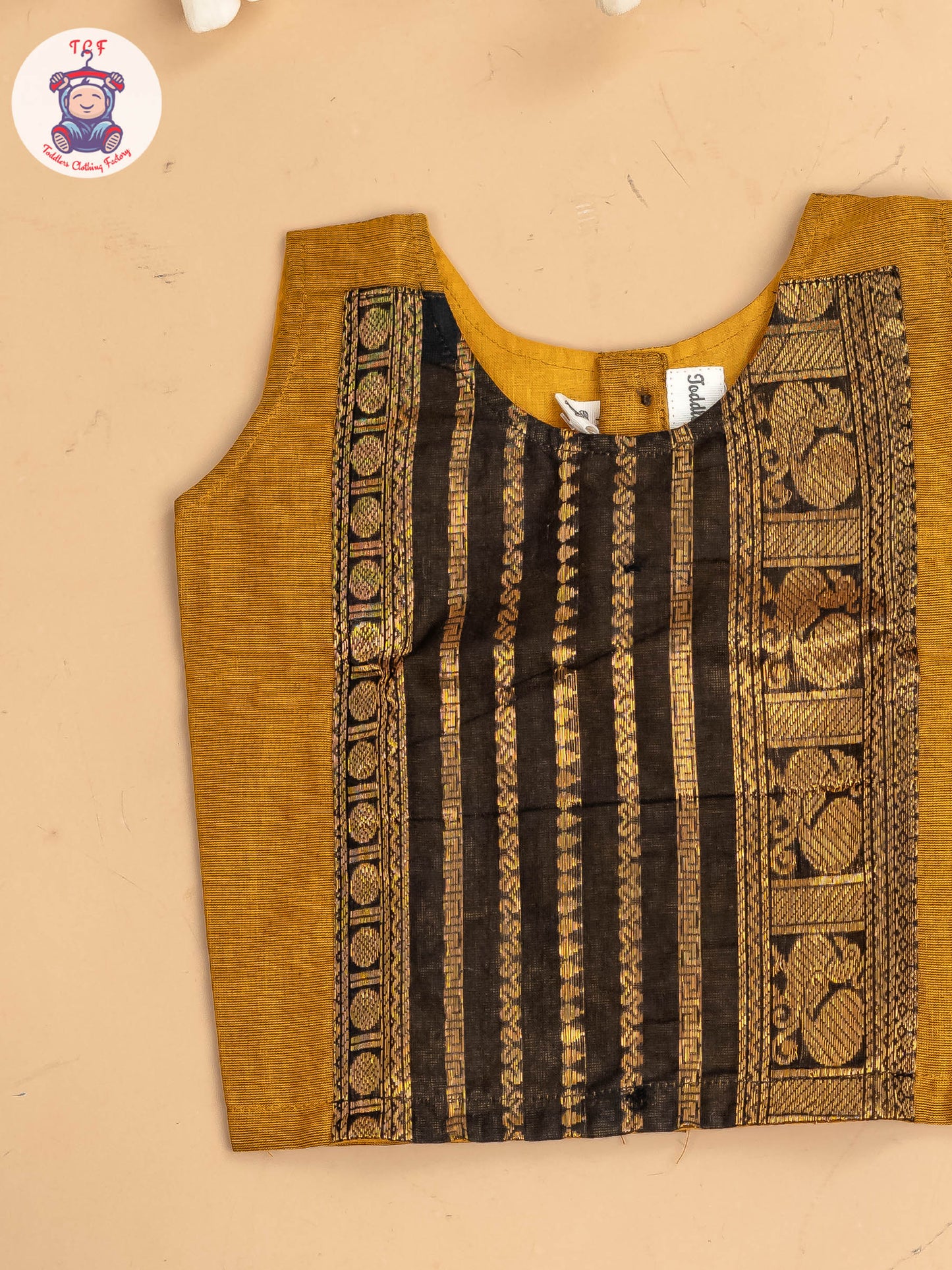 Mustard & Black - Chettinad Cotton Pavadai Sattai
