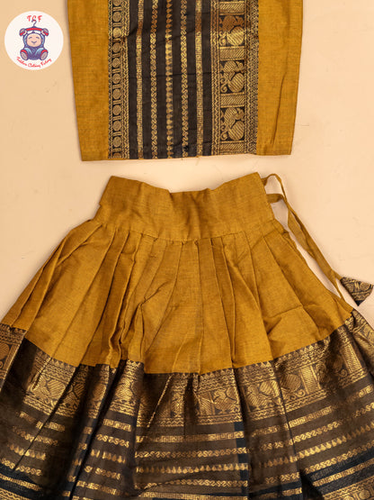 Mustard & Black - Chettinad Cotton Pavadai Sattai