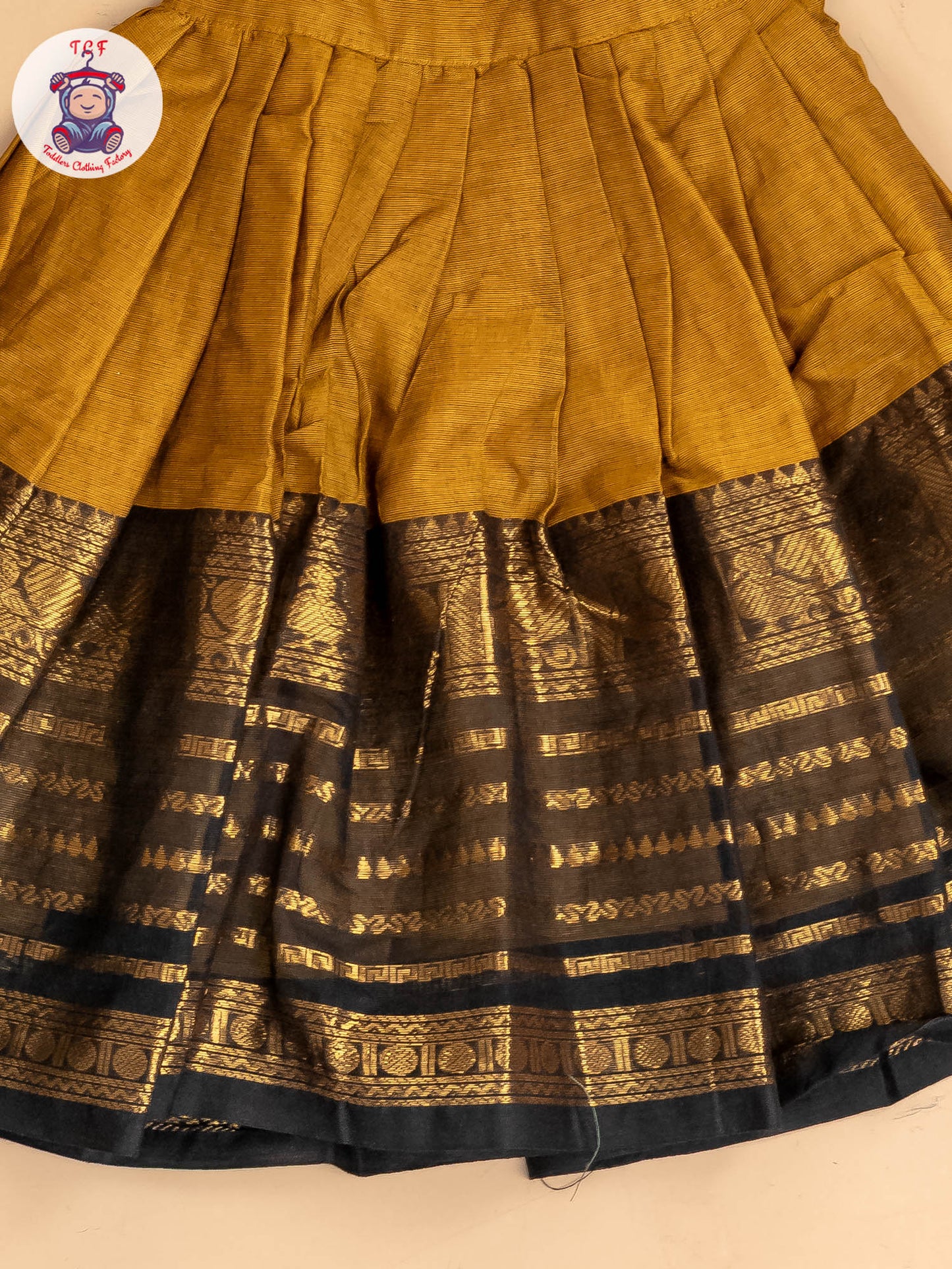 Mustard & Black - Chettinad Cotton Pavadai Sattai
