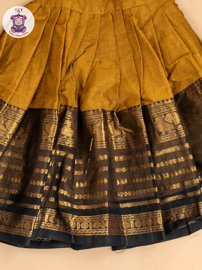 Mustard & Black - Chettinad Cotton Pavadai Sattai