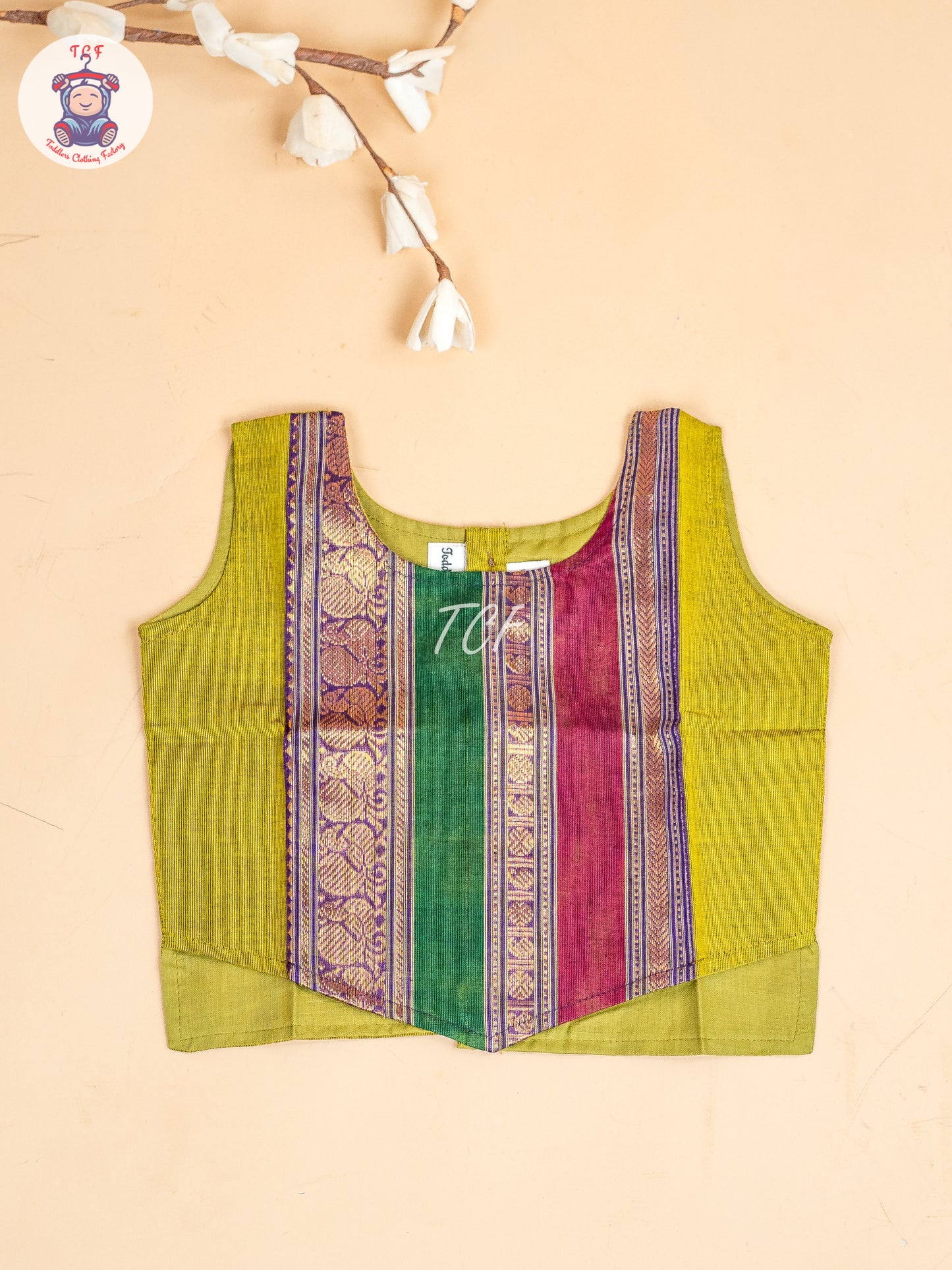 Light Green & Pink- Girls Chettinad Cotton  Pavadai Sattai