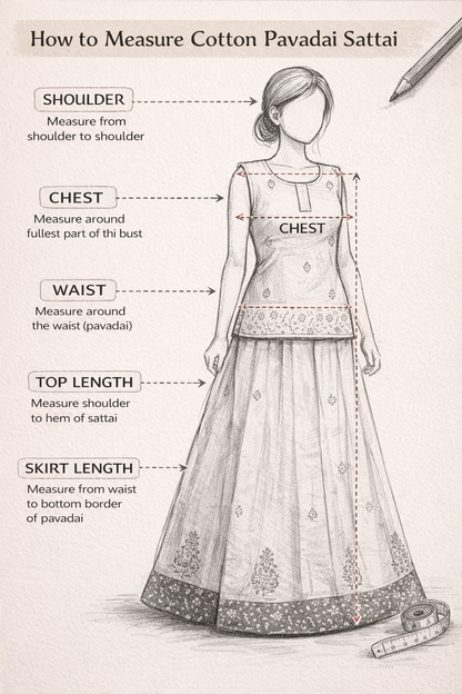 Black & White - Adult Readymade Pavadai Sattai