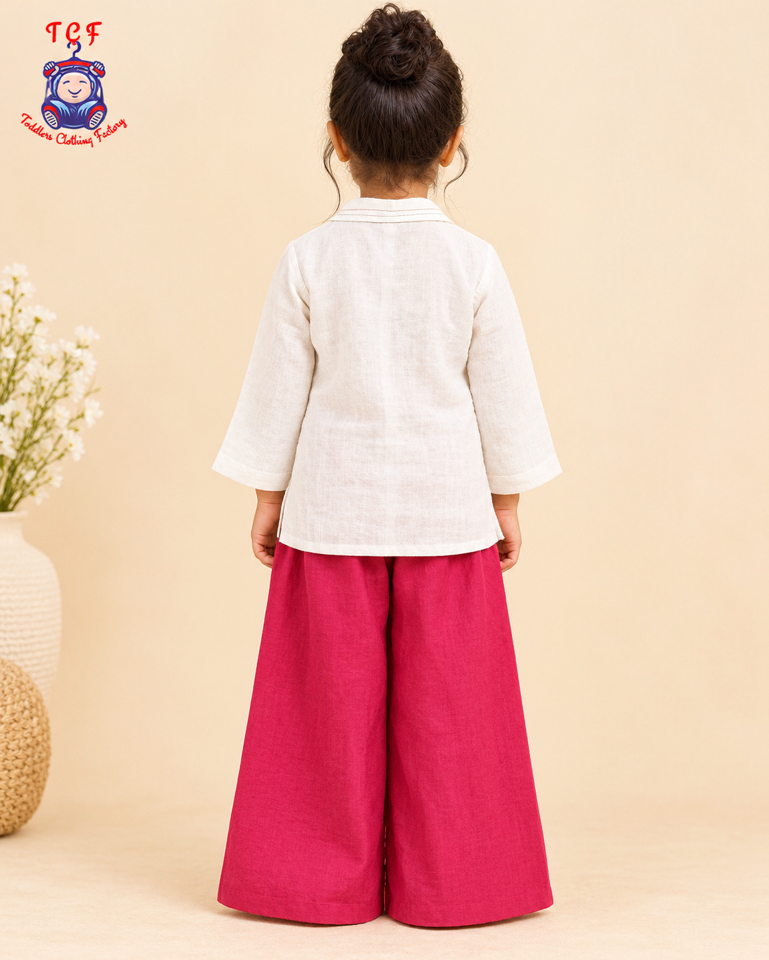 Ruby Bloom Embroidered Kurta Palazzo Set for Girls