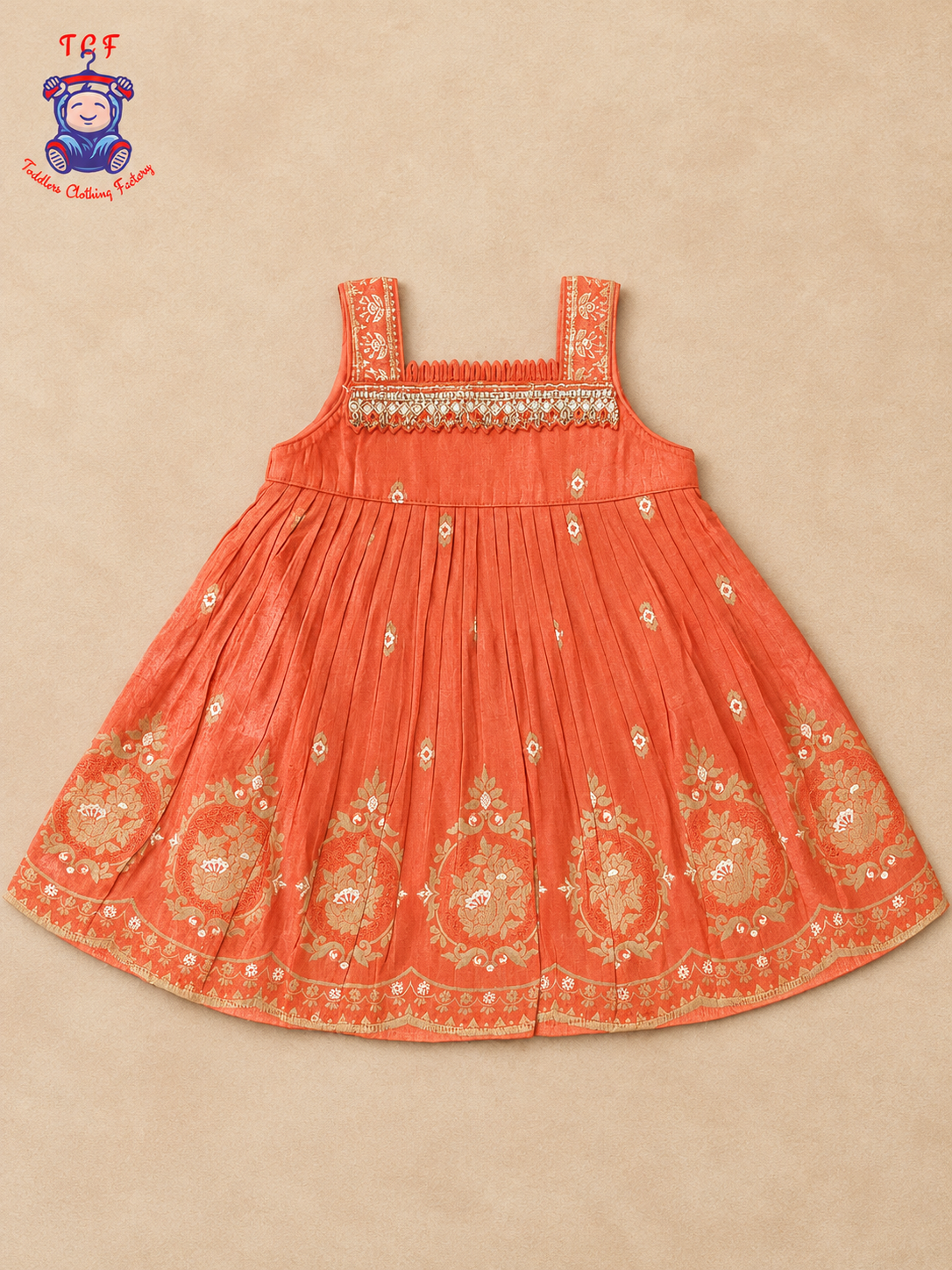 Peach Blossom Embroidered Sharara Set for Girls