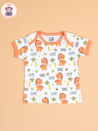 Peach Dino - Infant Baby Suits