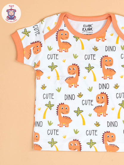 Peach Dino - Infant Baby Suits