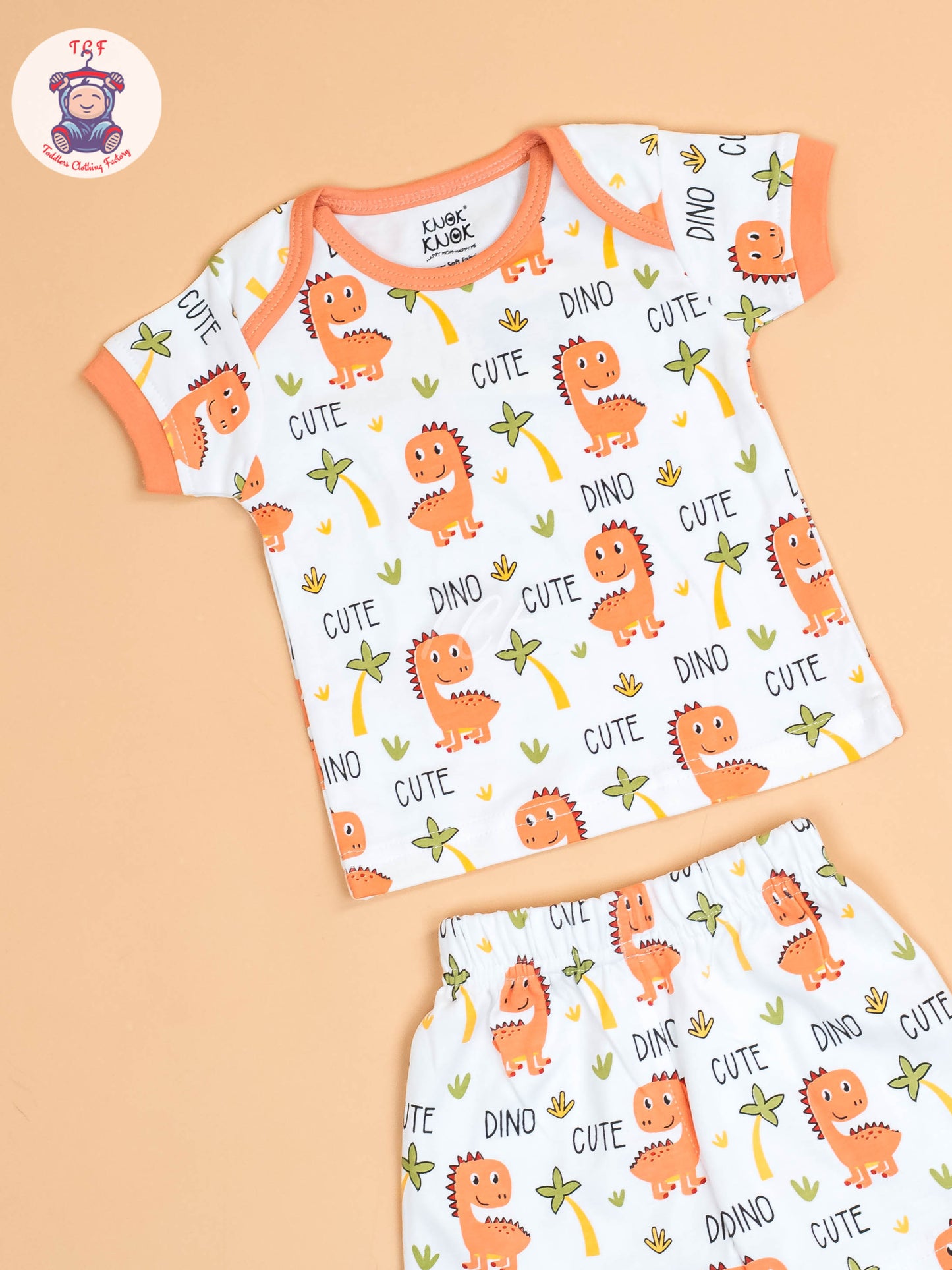 Peach Dino - Infant Baby Suits