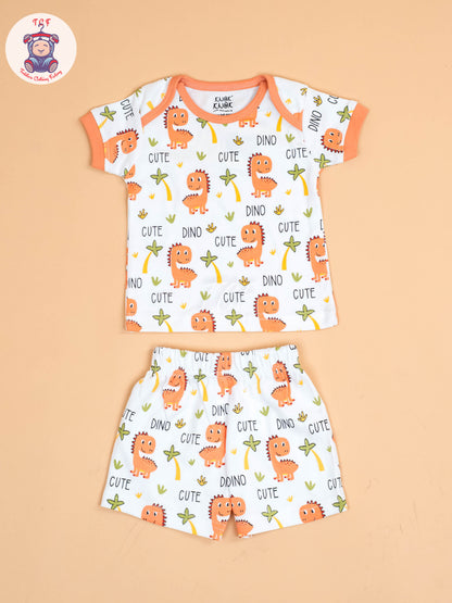 Peach Dino - Infant Baby Suits