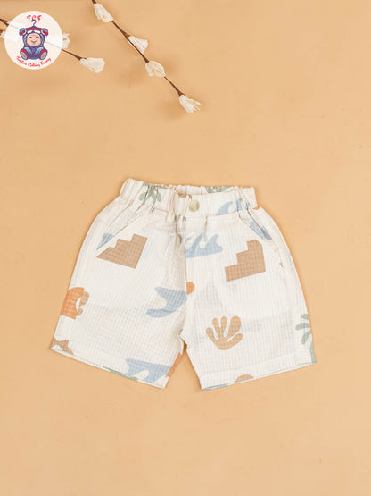 Cream - Boys Readymade Cotton Shirts & Shorts