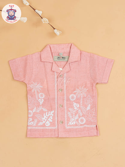 Onion Pink - Boys Readymade Cotton Shirts & Shorts