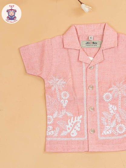 Onion Pink - Boys Readymade Cotton Shirts & Shorts