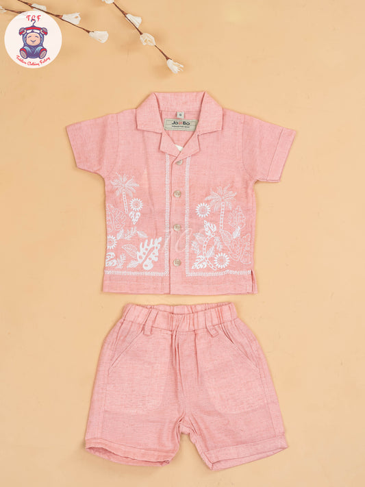 Onion Pink - Boys Readymade Cotton Shirts & Shorts