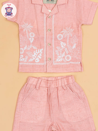 Onion Pink - Boys Readymade Cotton Shirts & Shorts