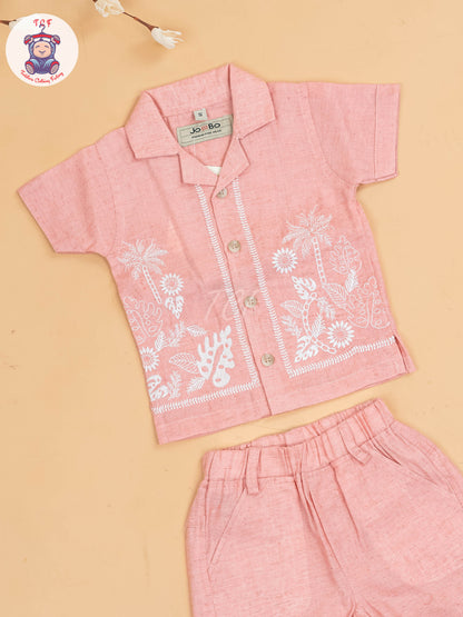 Onion Pink - Boys Readymade Cotton Shirts & Shorts