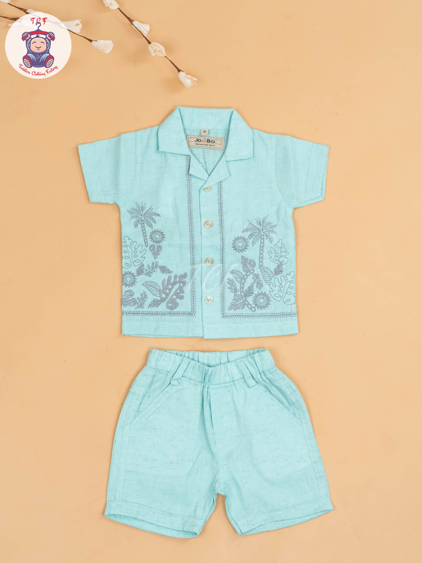 Light Blue - Boys Readymade Cotton Shirts & Shorts