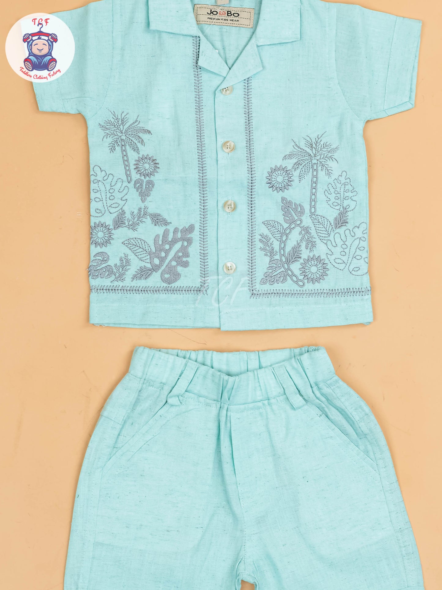 Light Blue - Boys Readymade Cotton Shirts & Shorts